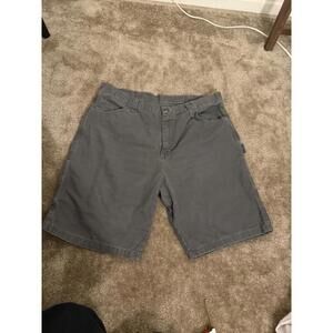 Wrangler Shorts Mens 38 Gray Chino Denim Baggy Wide Leg Y2K Skater Pockets